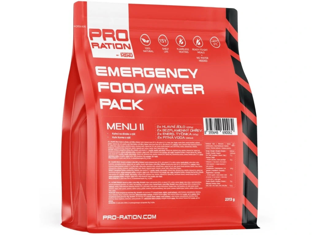 Pro-Ration Emergency Food / Water PACK - Menu II Pro-Ration Emergency Food / Water PACK - Menu II