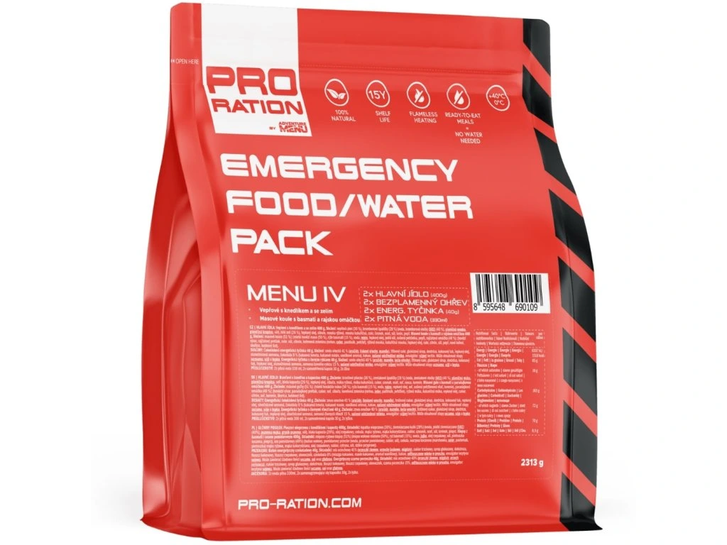 Pro-Ration Emergency Food / Water PACK - Menu IV Pro-Ration Emergency Food / Water PACK - Menu IV