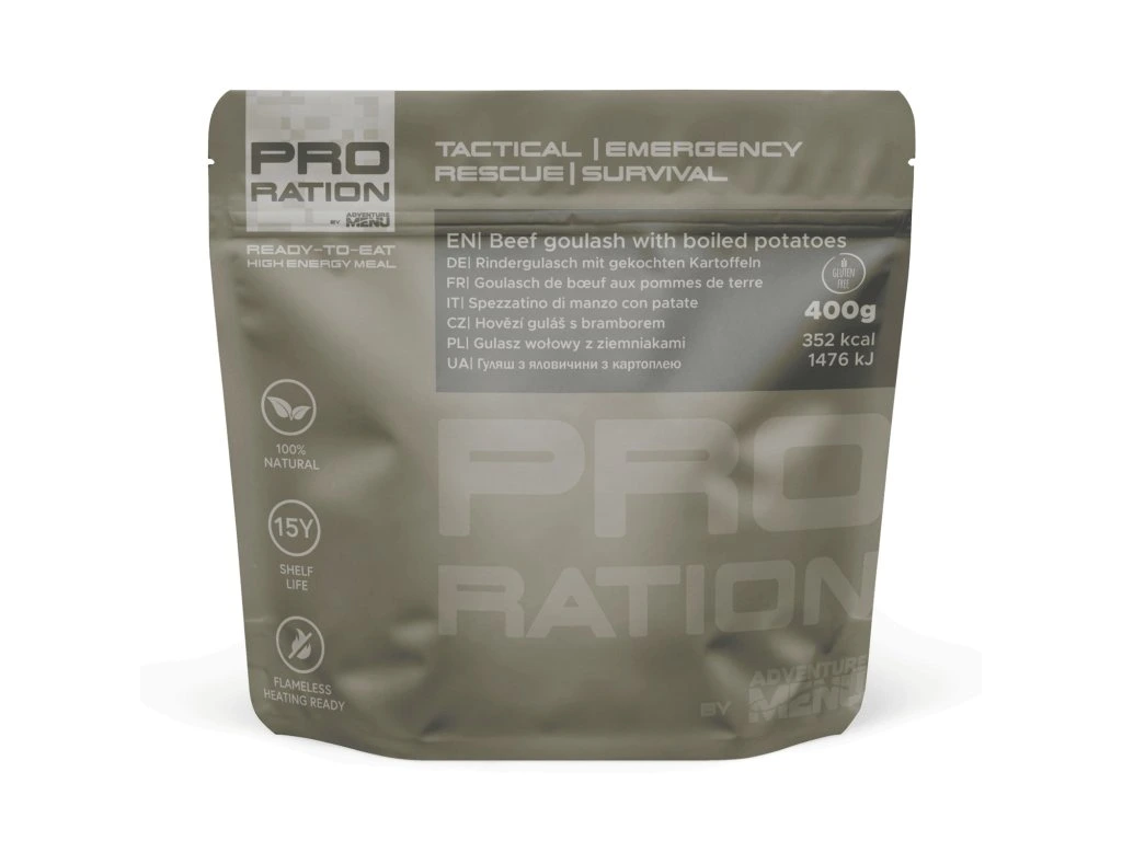 Pro-Ration Main Meal - Ready-To-Eat - Beef goulash with boiled potatoes Pro-Ration Main Meal - Ready-To-Eat - Beef goulash with boiled potatoes