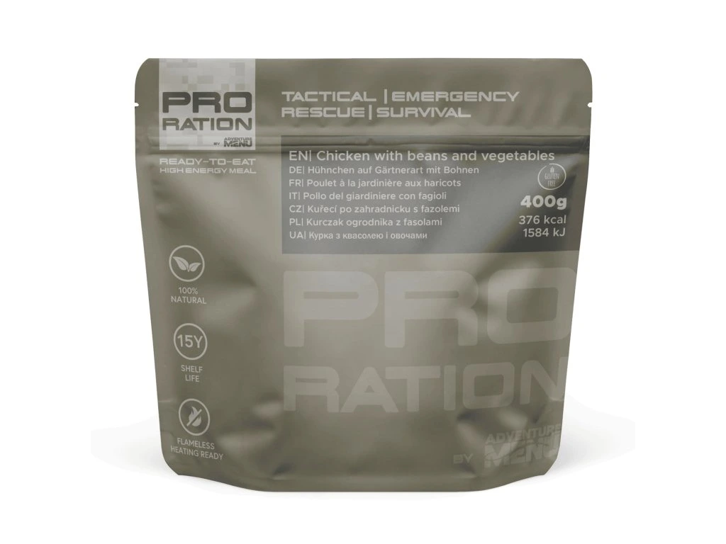Pro-Ration Main Meal - Ready-To-Eat - Chicken with beans and vegetables